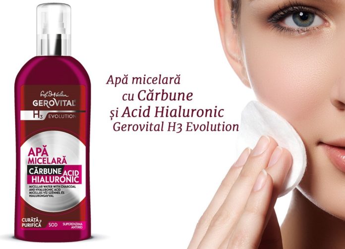 Apa micelara cu carbune si Acid Hialuronic Gerovital H3 Evolution